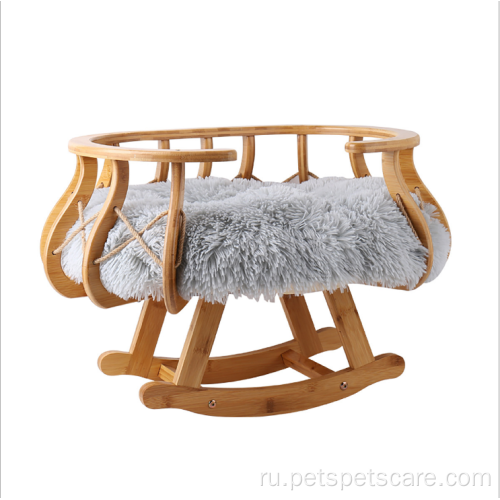 Нордический стиль качающий деревянный качающийся гамак кровать кошки